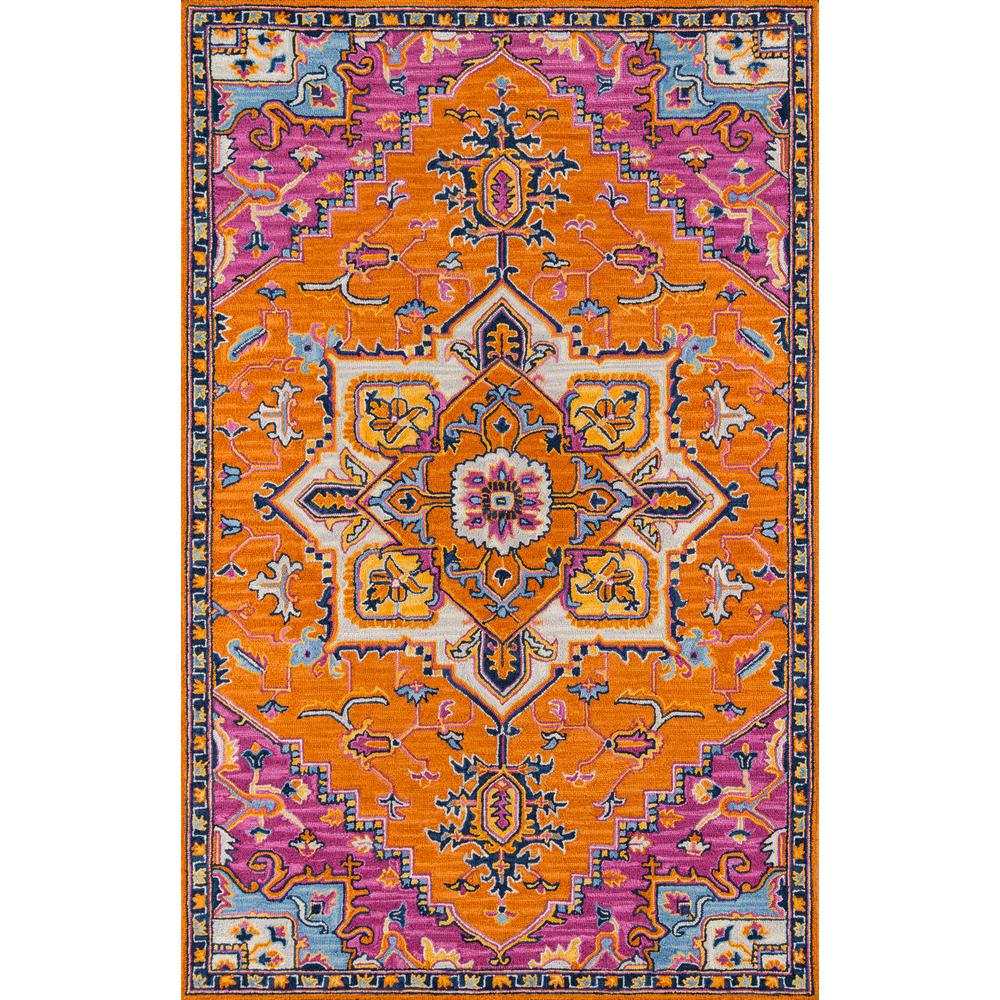 Traditional Rectangle Area Rug, Orange, 2' X 3'