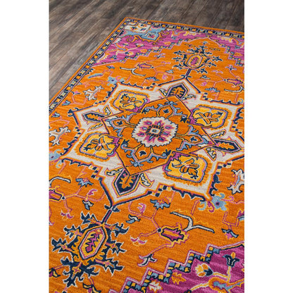 Traditional Rectangle Area Rug, Orange, 2' X 3'