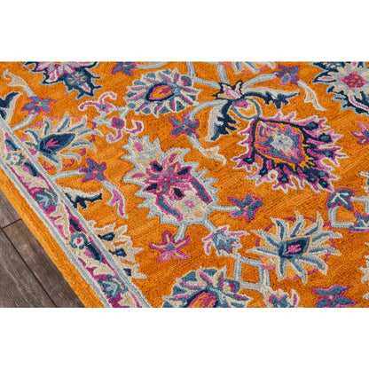 Traditional Rectangle Area Rug, Orange, 2' X 3'