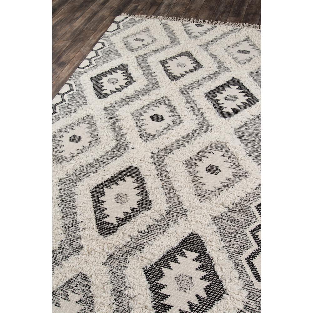 Contemporary Rectangle Area Rug, Black, 2' X 3'