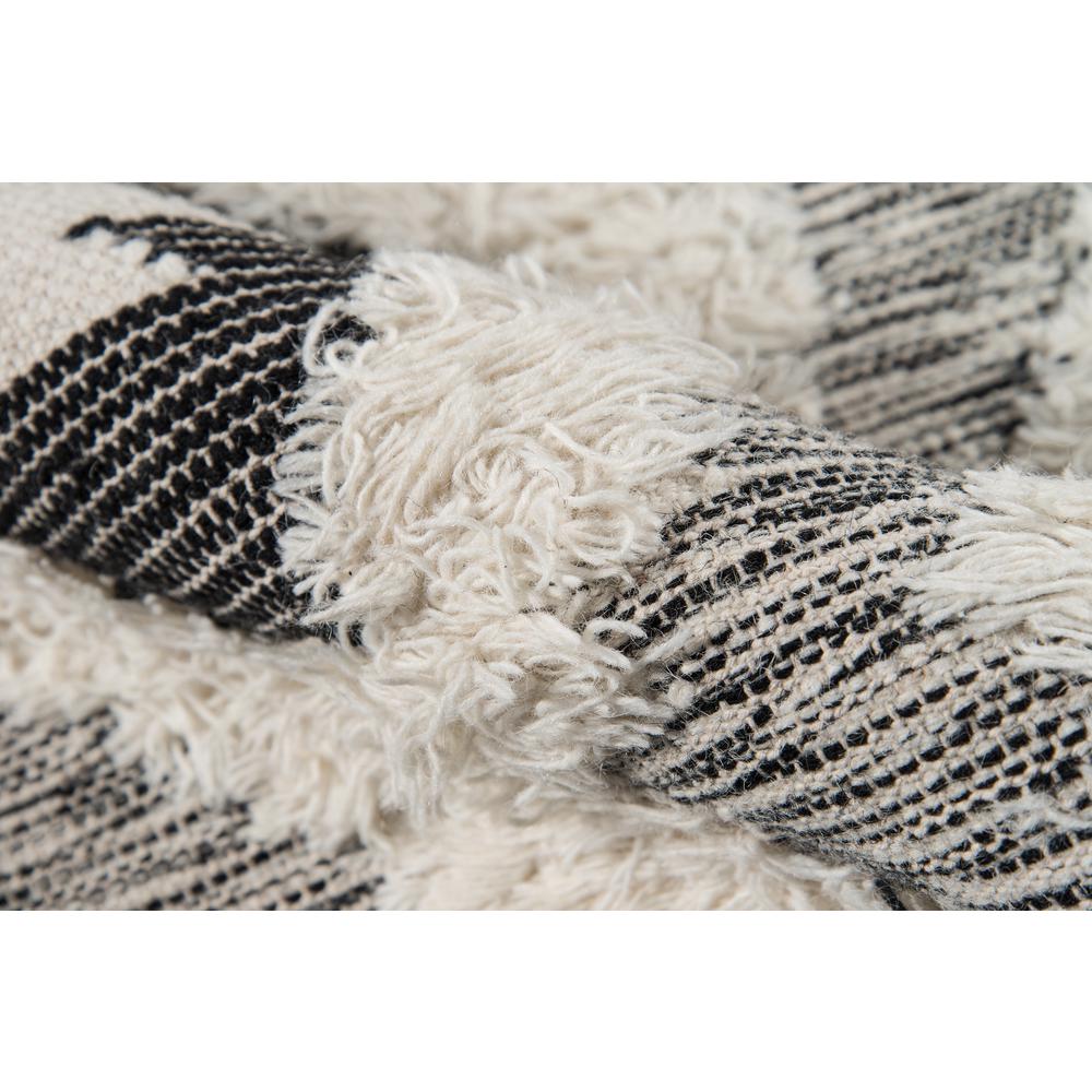 Contemporary Rectangle Area Rug, Black, 2' X 3'