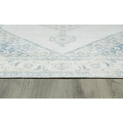 Traditional Rectangle Area Rug, Blue, 2' X 3'