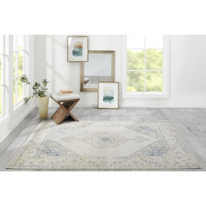 Traditional Rectangle Area Rug, Blue, 2' X 3'