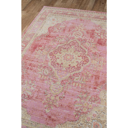 Traditional Rectangle Area Rug, Pink, 2' X 3'