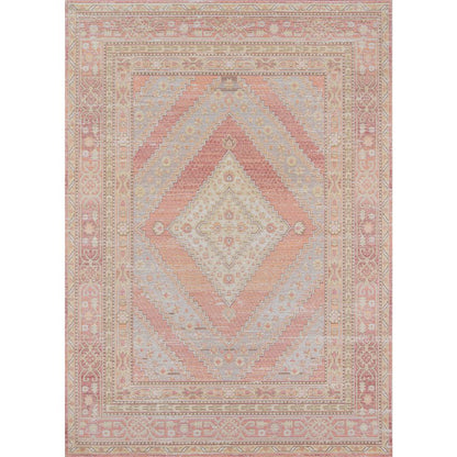 Traditional Rectangle Area Rug, Pink, 2' X 3'