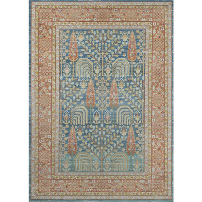 Traditional Rectangle Area Rug, Blue, 2' X 3'