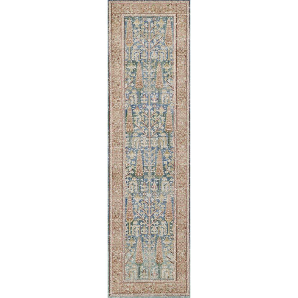 Traditional Rectangle Area Rug, Blue, 5'3" X 7'3"