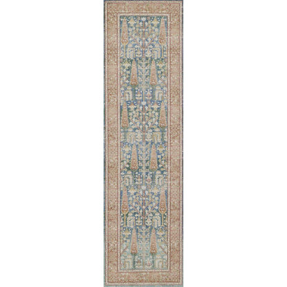 Traditional Rectangle Area Rug, Blue, 5'3" X 7'3"