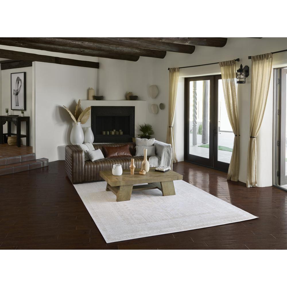 Traditional Rectangle Area Rug, Ivory, 5'3" X 7'3"
