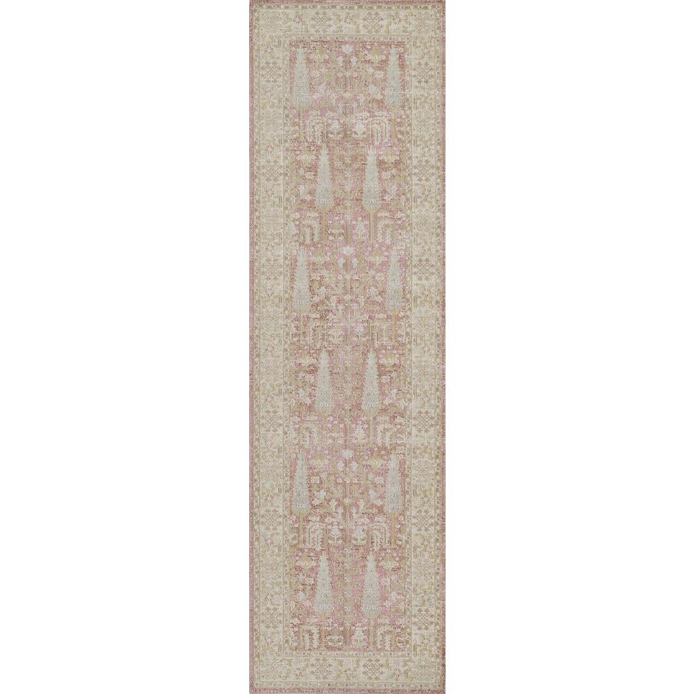 Traditional Rectangle Area Rug, Pink, 5'3" X 7'3"
