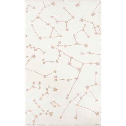 Contemporary Rectangle Area Rug, Ivory, 2' X 3'