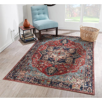 Traditional Rectangle Area Rug, Multi, 8' X 10'