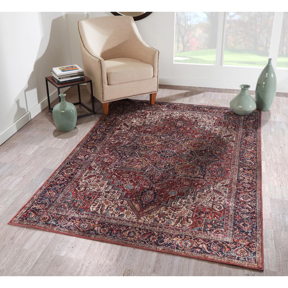 Traditional Rectangle Area Rug, Burgundy, 8' X 10'