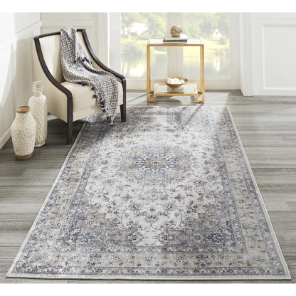 Traditional Rectangle Area Rug, Grey, 8' X 10'