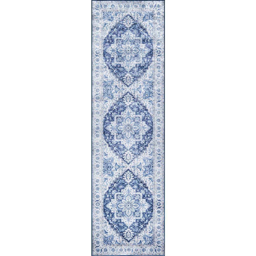 Traditional Rectangle Area Rug, Blue, 8' X 10'