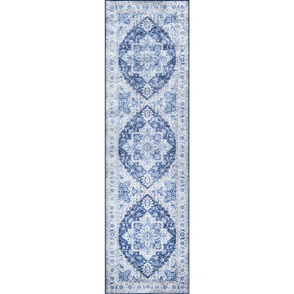 Traditional Rectangle Area Rug, Blue, 8' X 10'