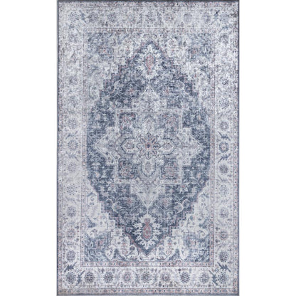 Traditional Rectangle Area Rug, Grey, 8' X 10'