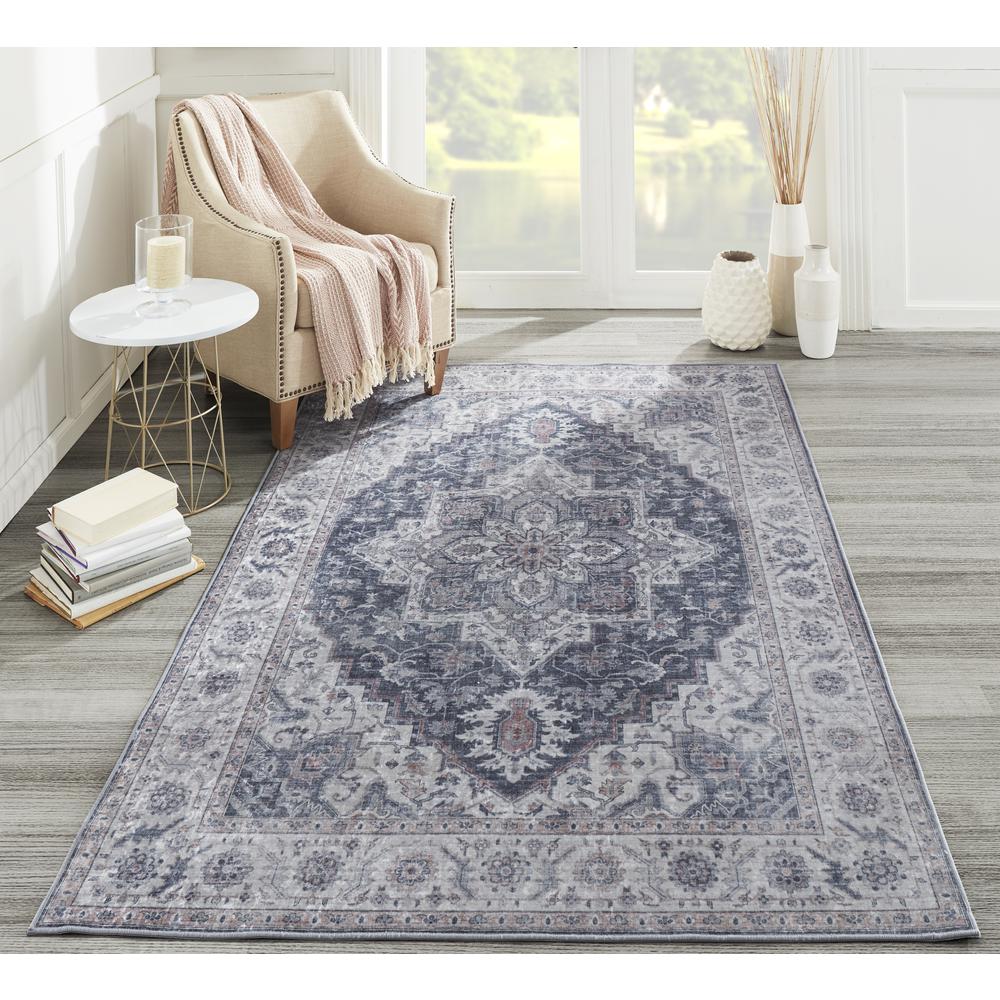 Traditional Rectangle Area Rug, Grey, 8' X 10'