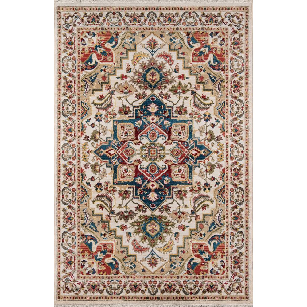 Traditional Rectangle Area Rug, Ivory, 2' X 3'