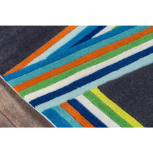 Contemporary Rectangle Area Rug, Blue, 2' X 3'
