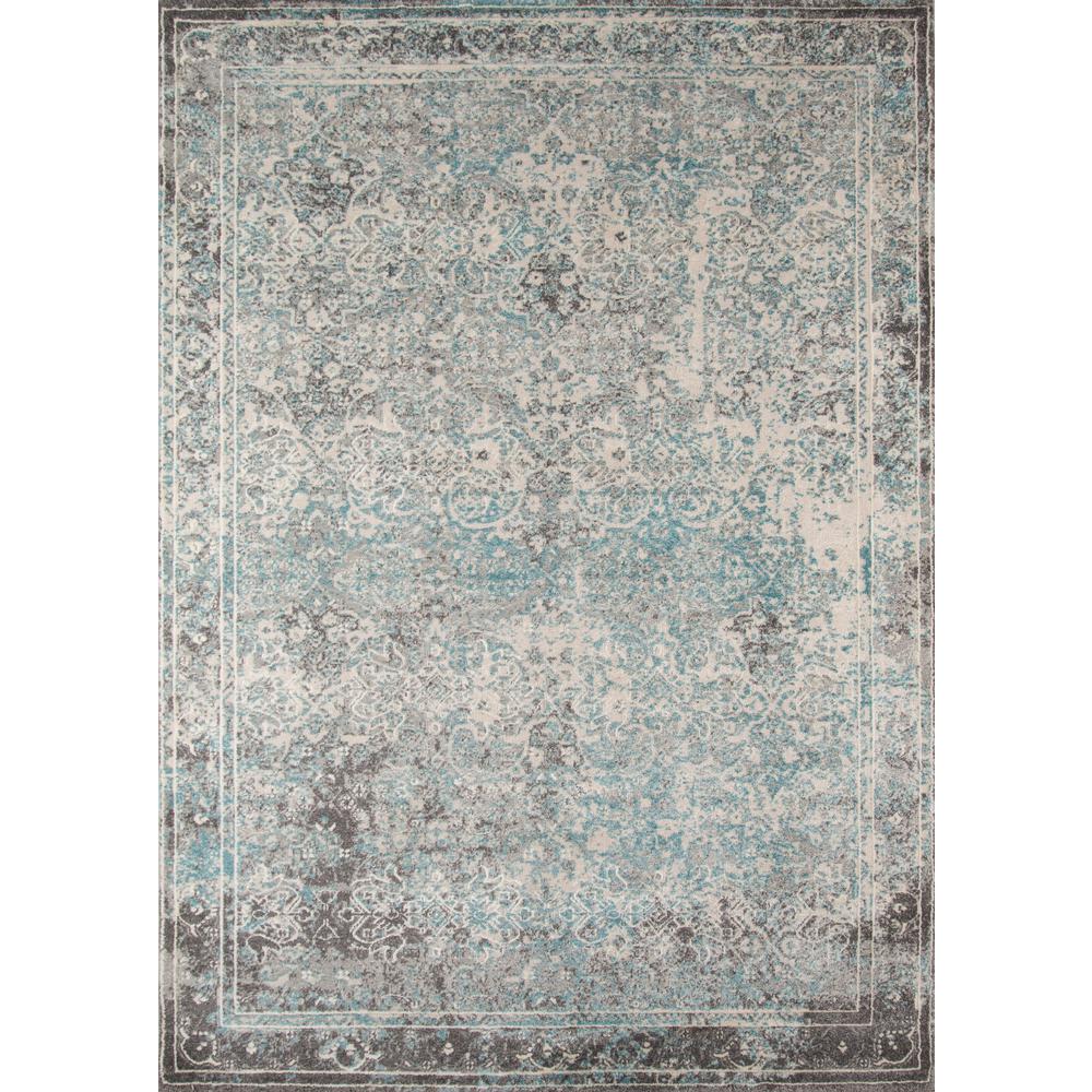 Transitional Rectangle Area Rug, Turquoise, 2' X 3'