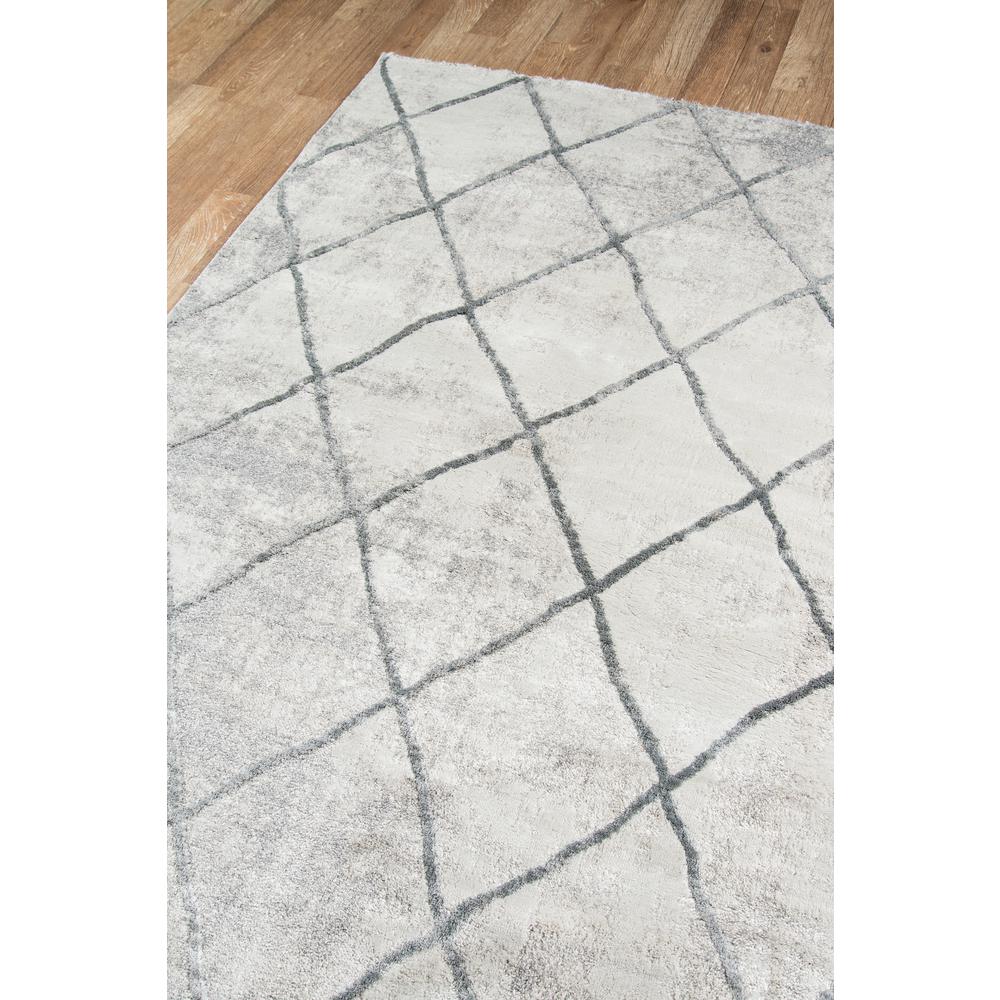 Modern Rectangle Area Rug, Grey, 2' X 3'