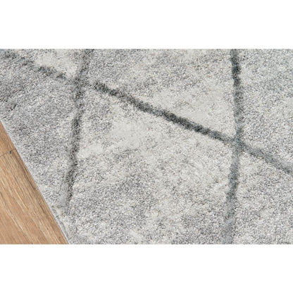 Modern Rectangle Area Rug, Grey, 2' X 3'