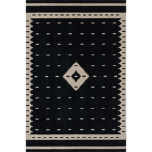 Contemporary Rectangle Area Rug, Black, 2' X 3'