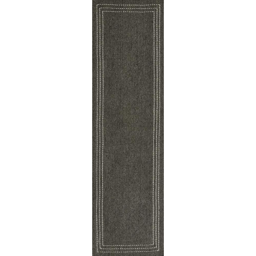 Contemporary Runner Area Rug, Charcoal, 2'3" X 8' Runner