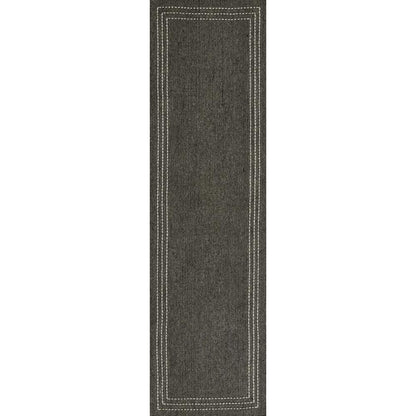 Contemporary Runner Area Rug, Charcoal, 2'3" X 8' Runner