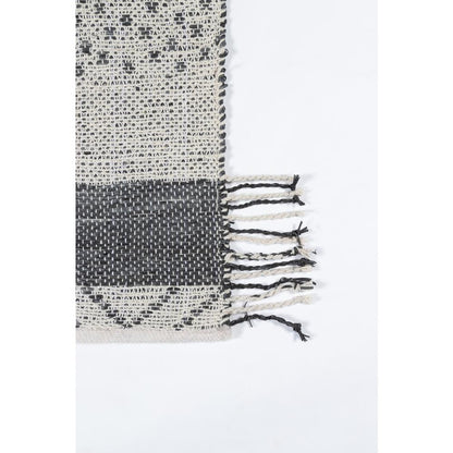 Contemporary Rectangle Area Rug, Black, 2' X 3'