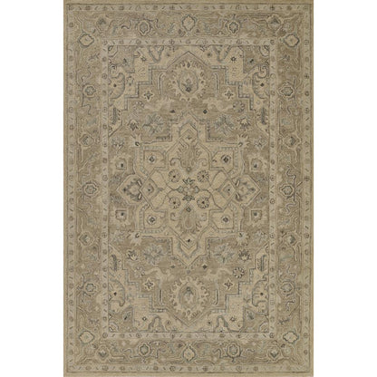 Traditional Rectangle Area Rug, Taupe, 2' X 4'