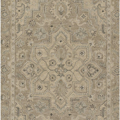 Traditional Rectangle Area Rug, Taupe, 2' X 4'