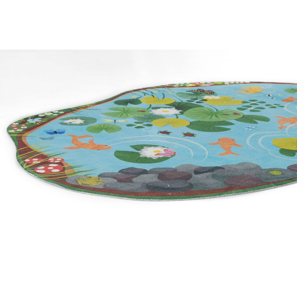 Playground Pond Blue Kid Rug 4' X 5'4"