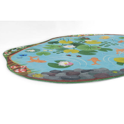 Playground Pond Blue Kid Rug 4' X 5'4"