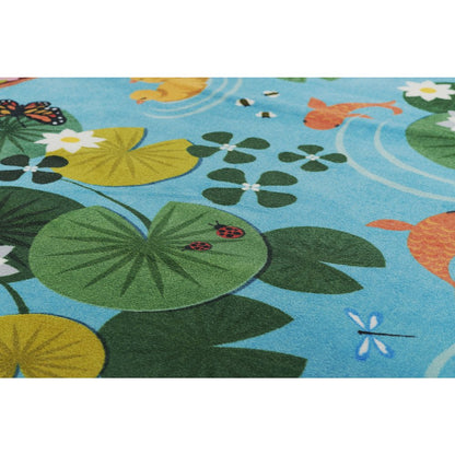 Playground Pond Blue Kid Rug 4' X 5'4"