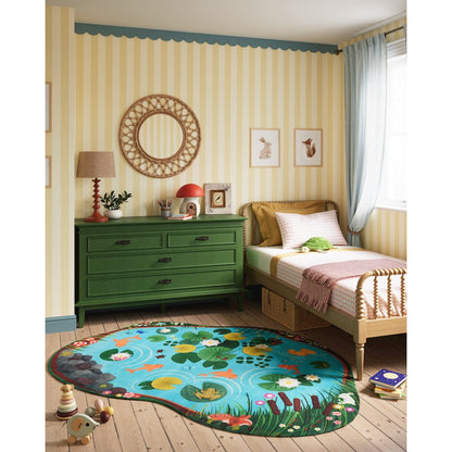 Playground Pond Blue Kid Rug 4' X 5'4"