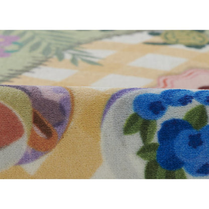 Playground Tea Party Green Kid Rug 4' X 4' Round