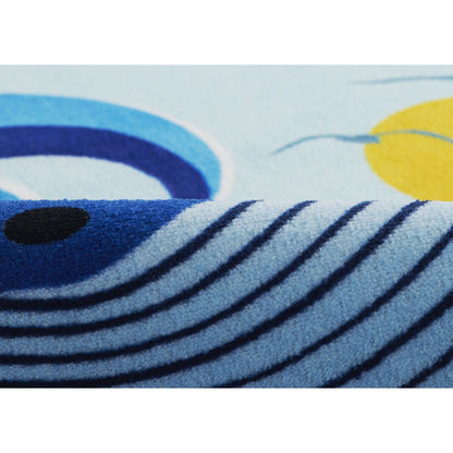 Playground Ocean Blue Kid Rug 4' X 4' Round