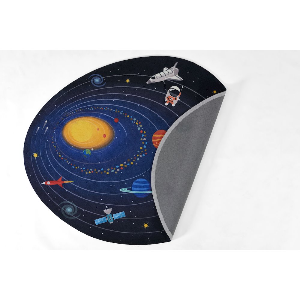 Playground Space Blue Kid Rug 4' X 4'4"