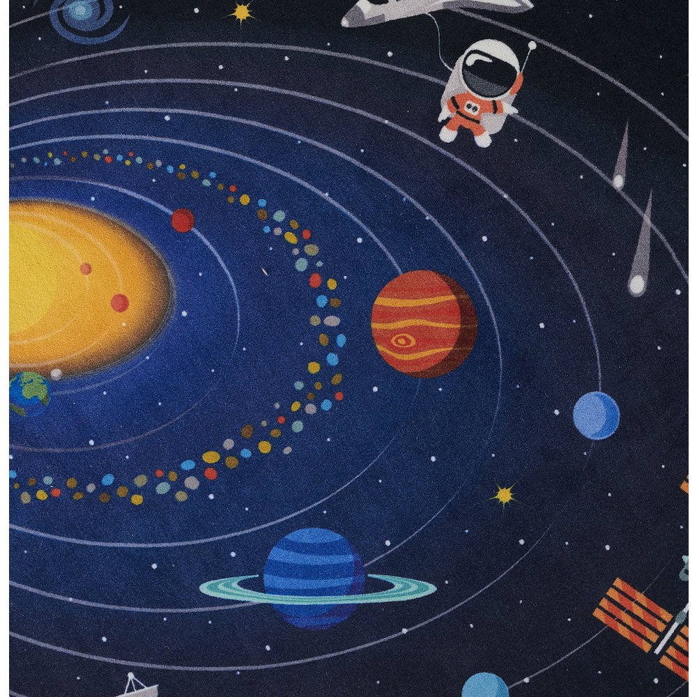 Playground Space Blue Kid Rug 4' X 4'4"
