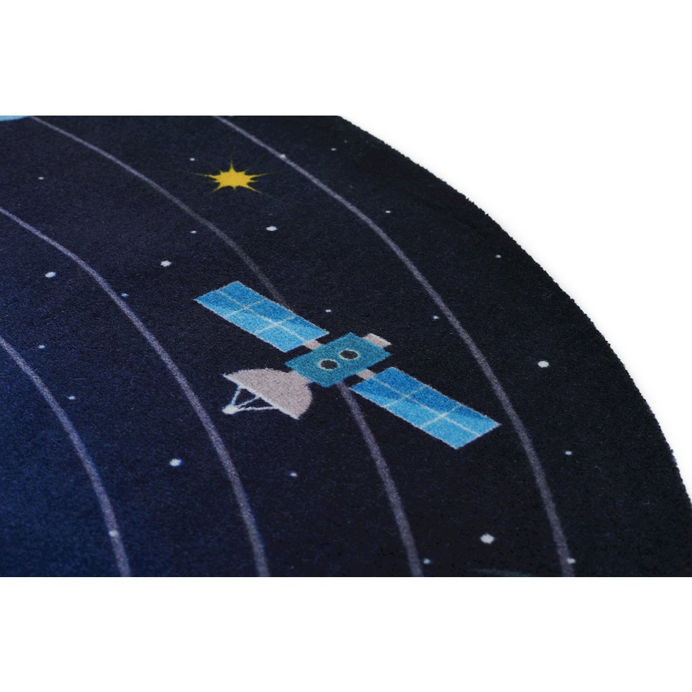 Playground Space Blue Kid Rug 4' X 4'4"