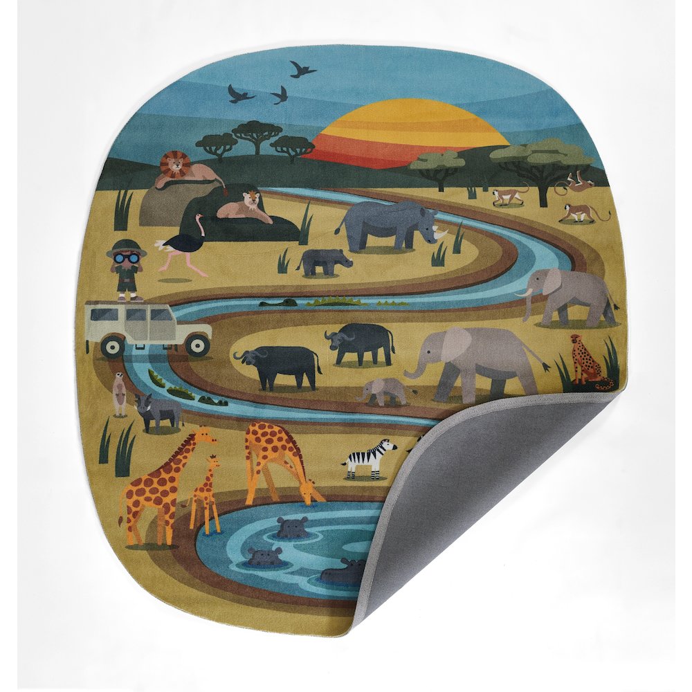 Playground Safari Multi Kid Rug 4' X 4'4"