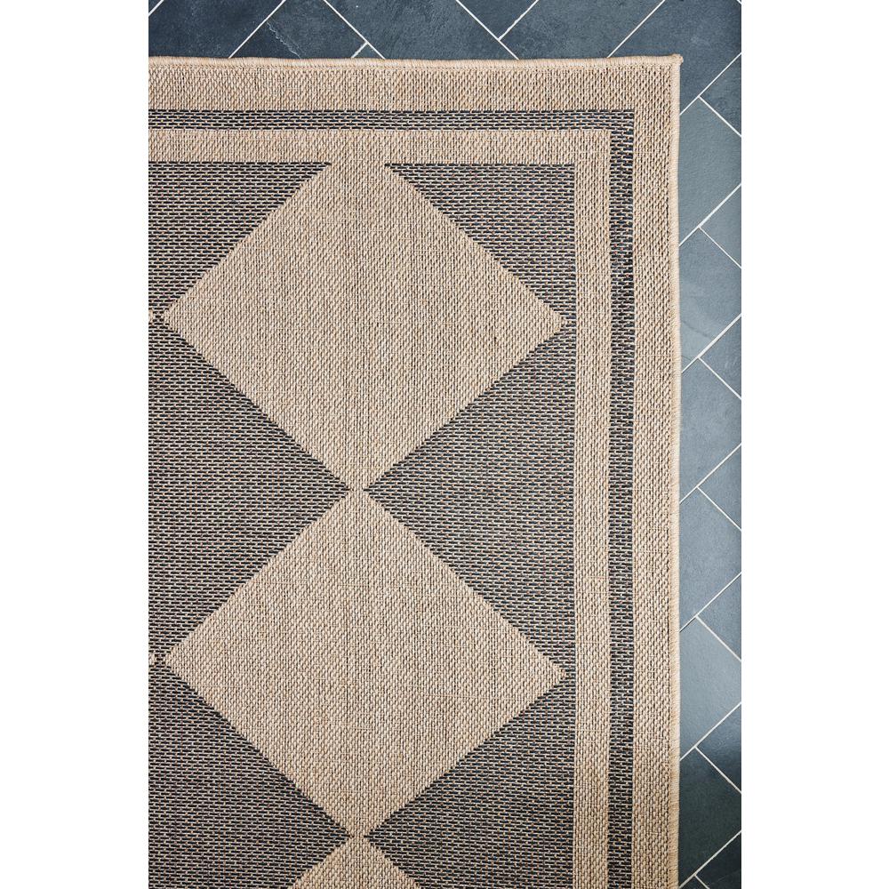 Contemporary Rectangle Area Rug, Black, 2' X 3'