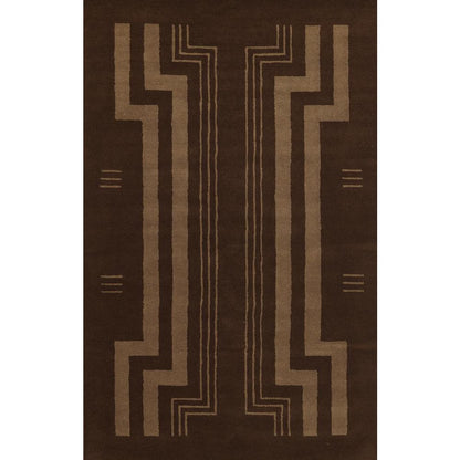 Contemporary Rectangle Area Rug, Brown, 2' X 3'