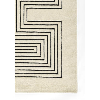 Contemporary Rectangle Area Rug, White, 2' X 3'