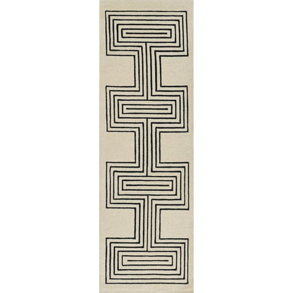 Contemporary Rectangle Area Rug, White, 2' X 3'