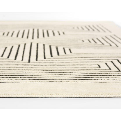 Contemporary Rectangle Area Rug, White, 2' X 3'
