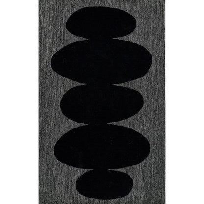 Contemporary Rectangle Area Rug, Black, 2' X 3'