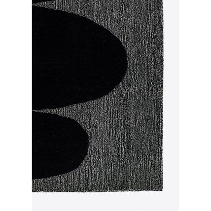 Contemporary Rectangle Area Rug, Black, 2' X 3'
